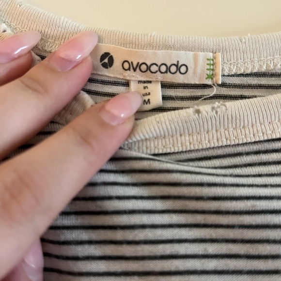 Avocado Striped Tee with Patch - Picture 2 of 3